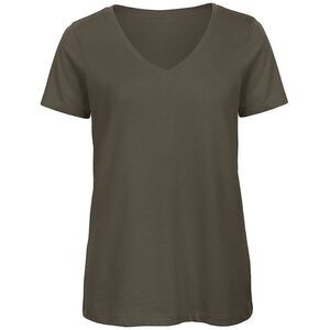B&C Womens/Ladies Favourite Cotton V-Neck / Khaki